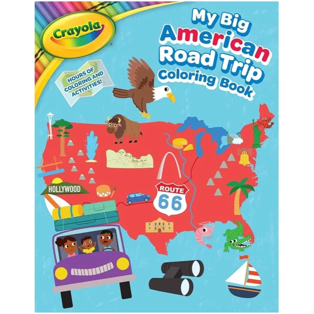 ✅ 5 for $25 - New Educational Coloring: My Big American Road Trip Coloring Book - Picture 1 of 9